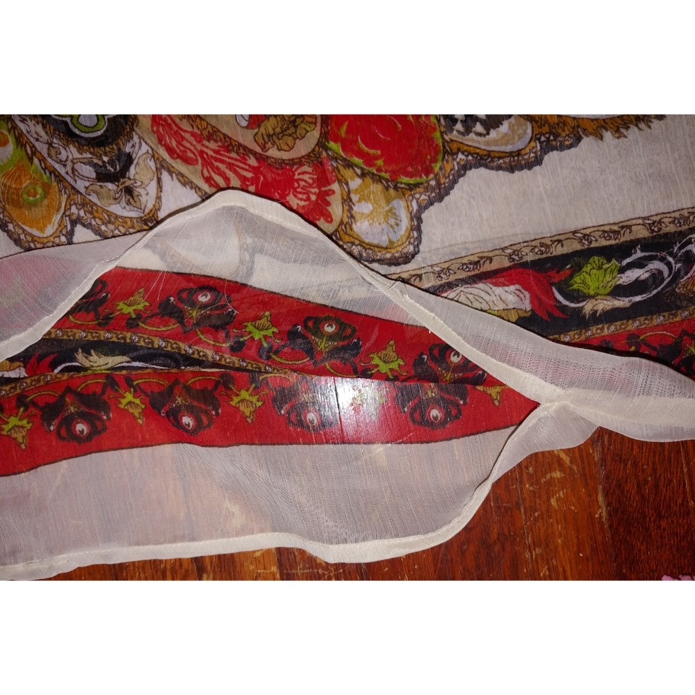 Boho sheer poncho crop top with sleeves - Picture 5 of 5